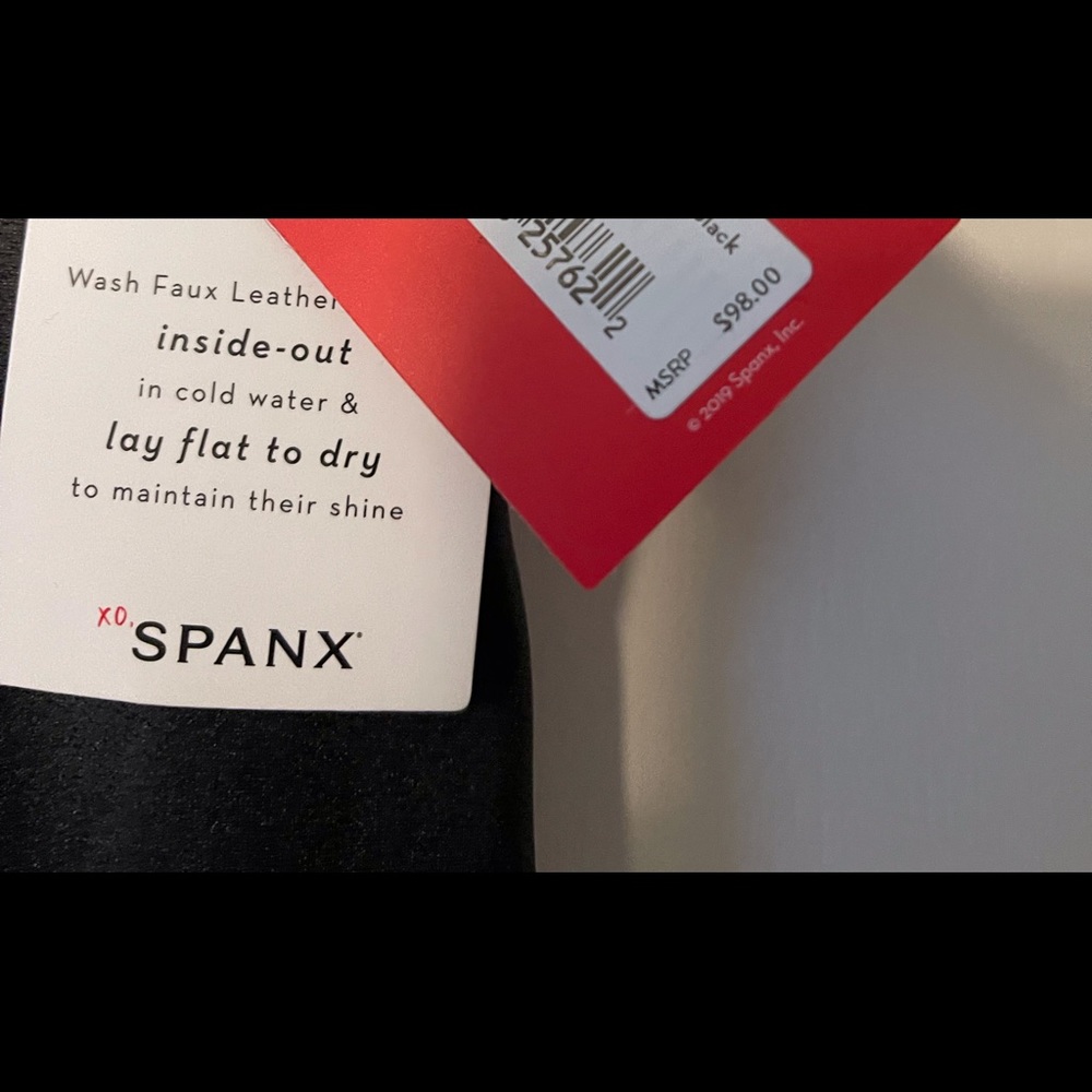 Spanx faux leather leggings, regular length